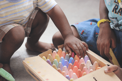 Preschoolers with Chalk