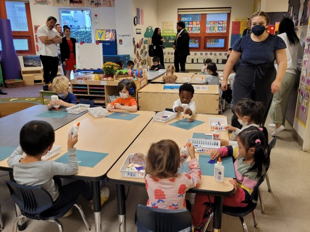 Seattle Preschool Program Plus classrooms, like this Rising Star Elementary SPP class, provide specialized inclusive programming for preschoolers with Individual Educational Plans (IEPs) to learn alongside neurotypical students. 