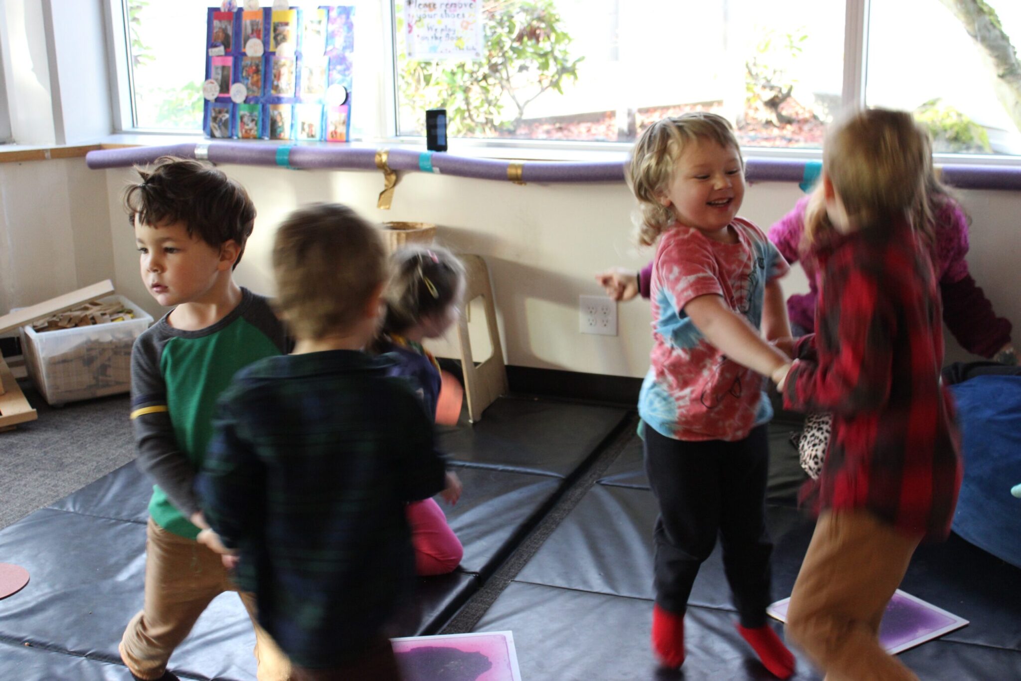 SPP students enjoy learning a new dance together at Hilltop Children's Center.